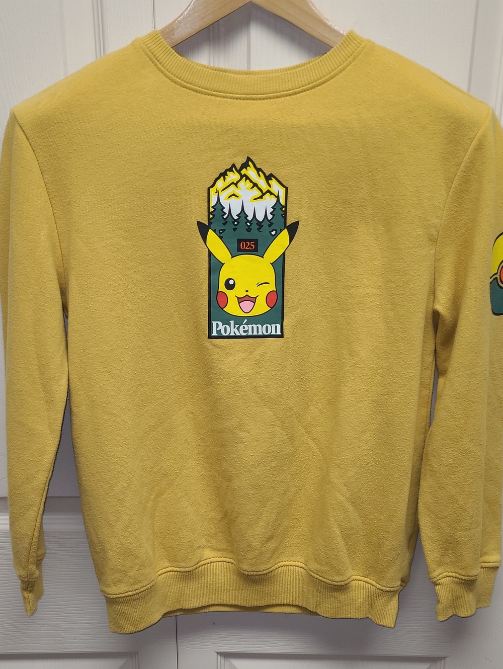 Pokemon Yellow Mustard Pikachu Graphic Crewneck Sweatshirt